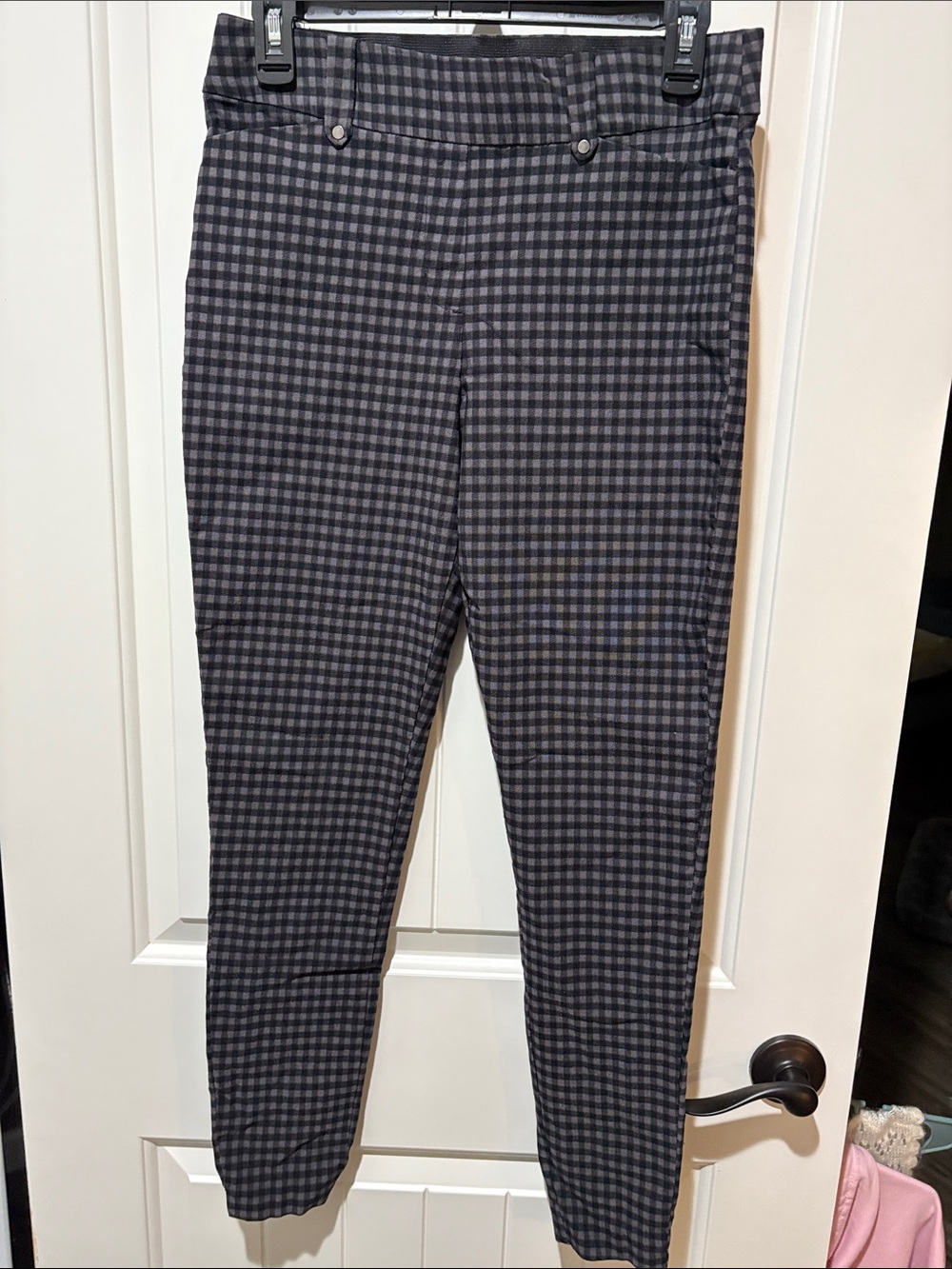 Maurices Black & Gray Checked Skinny Pants